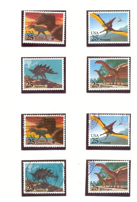 USA 2422-2425 Prehistoric animals mint, used, blocks - Image 1 of 4