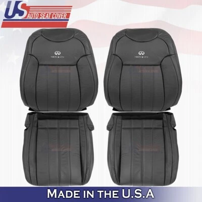 Cubierta de cuero negra Fit Infiniti FX35 FX37 2009-2017 conductor pasajero superior/inferior Foto 1 de 4