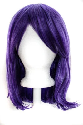 Peluca Cosplay 15" Hasta los Hombros Corte Recto con Flequillos Largos Amatista Púrpura NUEVA Foto 1 de 3
