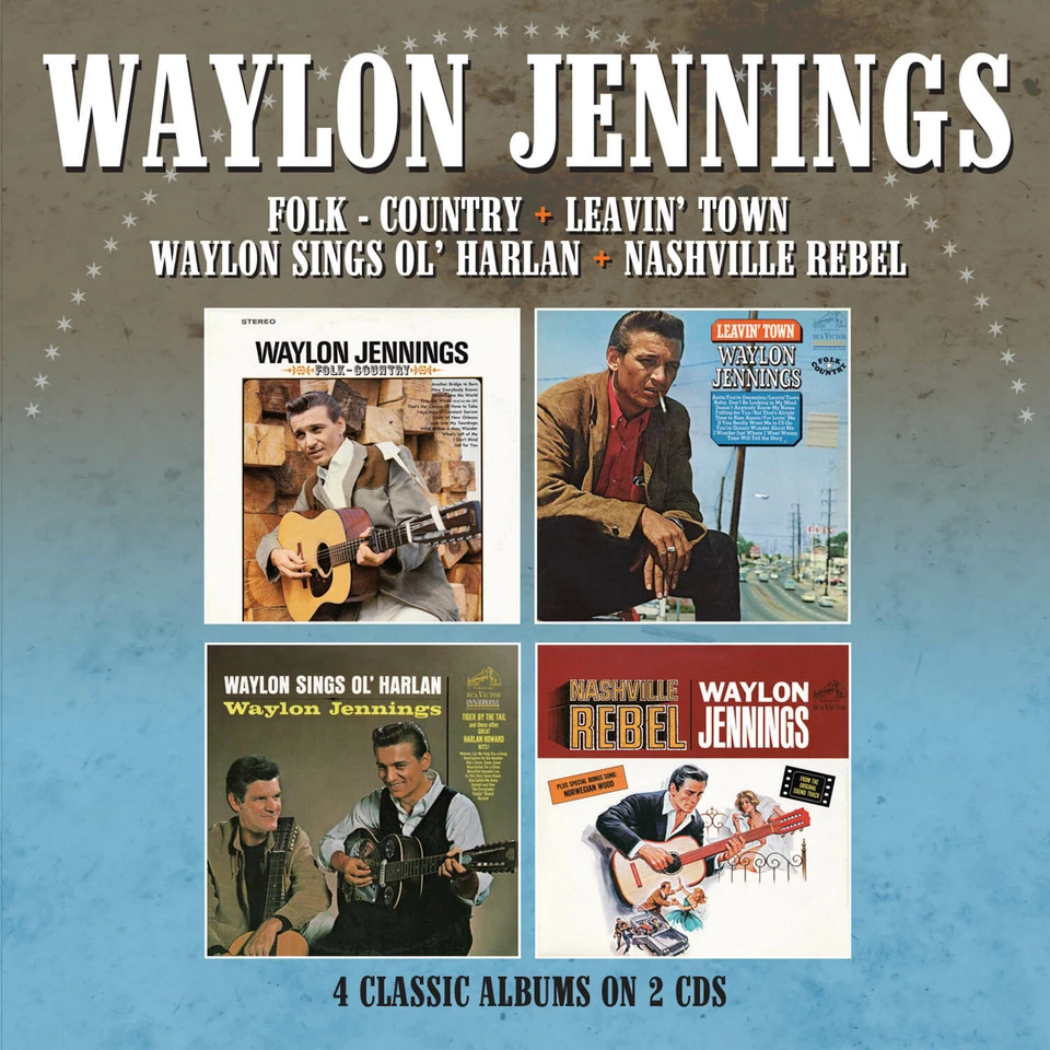 WAYLON JENNINGS New Sealed Ltd Ed 2025 4 1966 & 67 ALBUMS ON A 2 CD SET - Image 1 of 1