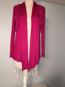 Anne French Suéter Estilo Abierto Suéter Fushia Más Largo en la Parte Frontal Talla Med Nuevo con Etiquetas - Imagen 1 de 8