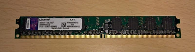 1GB DDR2 800 MHz PC2-6400 Kingston Dimm Ram KVR800D2N6/1G - Immagine 1 di 2