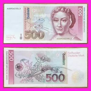 Ⓜ️ 500 Deutsche Mark ☘️ 1.August 1991 💥 DM Schein Bundesbank 🍄 AA8926230L3 🌐 - Bild 1 von 3