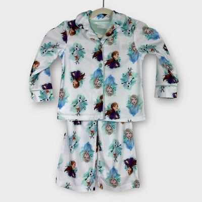 Набор пижам Disney Frozen 2 для маленькой девочки размер 4 белый мульти Anna Elsa Olaf 2 шт. - Изображение 1 из 4