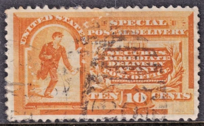 USED US #E3 10C ORANGE SPECIAL DELIVERY CV$50.00 - Image 1 of 2