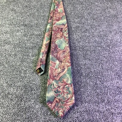 Cambridge Classics Tie Colorful Green Geometric  100% Silk - Image 1 of 4