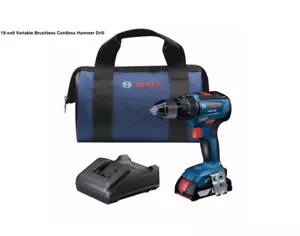 Bosch 18V Brushless 1/2" Hammer Drill Driver Kit w/Li-ion Battery + Charger New! - Picture 1 of 12
