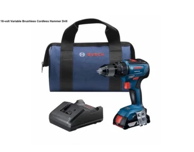 Bosch 18V Sin escobillas 1/2" Martillo Taladro Kit con Batería Li-ion + Cargador ¡Nuevo! Foto 1 de 4