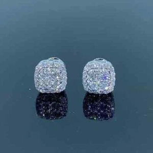 2Ct Round Cut White Moissanite Men's Stud Earrings 14K White Gold Plated - Picture 1 of 6