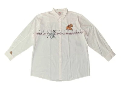 VTG DISNEY LADY AND THE TRAMP Embroidered Striped Button Up SHIRT Men's 2XL - Image 1 of 4