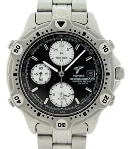 Seiko 39mm Men's Chronograph Alarm Limited Edition Toyota Watch! Ref: 7T32-6E40! - Picture 1 of 10