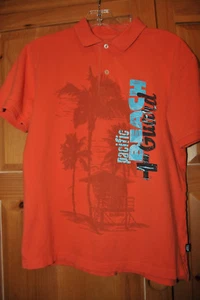 GAP KINDER POLOSHIRT ORANGE MIT "PACIFIC BEACH & GUARD" VORNE MIT GRAFFIC - Bild 1 von 4