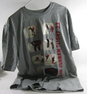 new Jordan FLIGHT 23 TEE 613020 063 DK GREY HEATHER GYM RED MEN SIZE XL - Picture 1 of 3