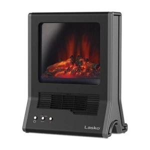 Lasko CA20100 19"x15" Ultra Ceramic Fireplace Heater Indoor Freestanding Black - Picture 1 of 6