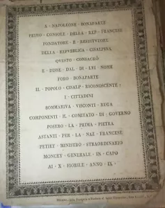 MILAN.RARE PLACARD POUR LA POSE 1ére PIERRE DU "FORO BONAPARTE".30AVRIL1801. - Imagen 1 de 3