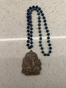 Thoth Blue Bead Marti Gras Necklace (P) - Picture 1 of 2