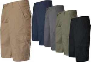 Pantalones Cortos Carga Lisos Utilitarios 100% Algodón Hasta la Rodilla Informales Ex Tienda con 6 Bolsillos - Imagen 1 de 9
