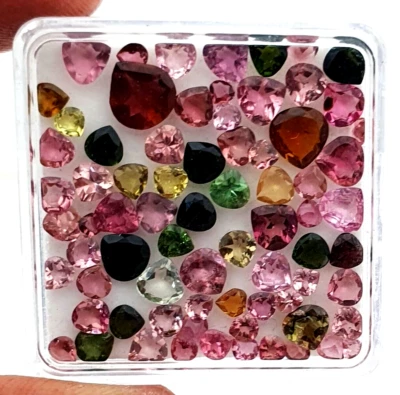 Natural Tourmaline Heart Cut Loose Gemstone Lot 95 Pcs 2.50-7 MM 17.50 CT - Image 1 of 4