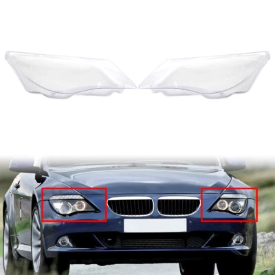 1 Pair Clear Car Headlight Lens Cover For BMW 6 Series E63 E64 M6 2008-2010 Foto 1 de 4