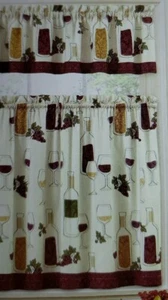 New! Interiors By Design 36" 3 Piece Rod Pocket Tier & Valance Set - Picture 1 of 5