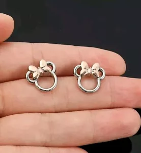 Mickey Mouse Ohrringe 925 Pl. Silber Kinder Ohrstecker Damen Disney Minnie Mouse - Bild 1 von 5