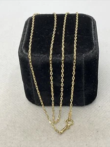 MIDAS Solid 14K Yellow Gold Diamond Cut CABLE Chain Necklace 18” length 1.1gr. - Picture 1 of 18