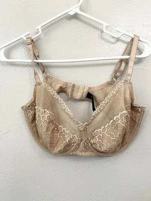 NATORI Underwire Bra in Nude Lace Overlay Wide Straps 34DDD - Image 1 of 4