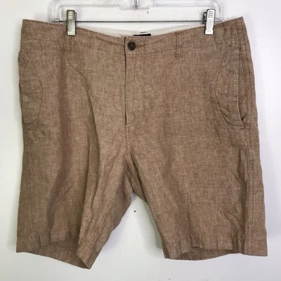 Pantalones Cortos J Crew Para Hombres 34 Gramercy Mezcla de Lino Marrón Arena 8 Pulgadas Playa Verano Foto 1 de 4