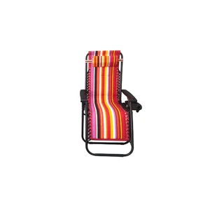 Tumbona Plegable para Jardin y Playa, Color Rayado Rojo - Imagen 1 de 3