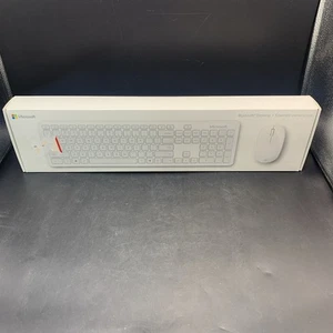 Microsoft White BLUETOOTH Desktop Keyboard And Mouse Model 1898 - Picture 1 of 10