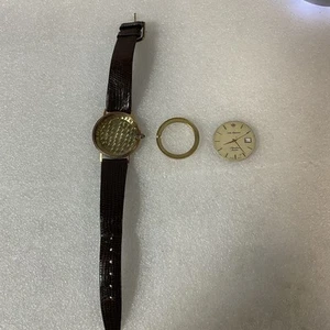 Jules Turgenson 14K Watch VTG For Parts Not Working Scrap Gold - Afbeelding 1 van 24