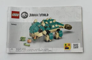 LEGO Jurassic World Baby Bumpy Ankylosaurus 76962 SOLO LIBRO DE INSTRUCCIONES - Imagen 1 de 3