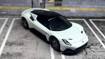 CUSTOM White Maserati MC20  •  Chrome Real Riders  •  2025 Hot Wheels Premium - Image 1 of 4