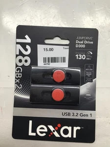 Lexar Jumpdrive S80 USB 3.1 Flash Drive Black Storage Capacity 128GB (44792) - Picture 1 of 3