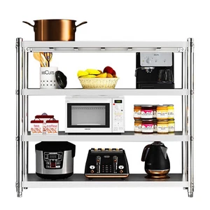 Estantería para cargas pesadas Estantería de acero inoxidable Estantería de gastronomía Estantería de cocina 4 pisos - Imagen 1 de 11