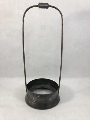 Soporte para linterna de metal tono plata metal 9" soporte vintage Foto 1 de 4