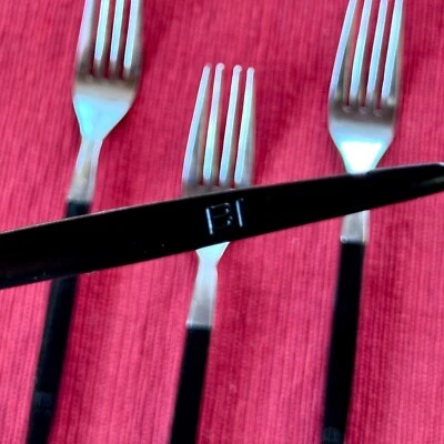 4 件老式布兰尼夫国际航空公司餐具不锈钢叉收藏品 — 第 1/4 张图片