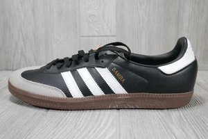 Adidas Samba Vegan Low Top Black White Gum Leather Shoes H01878 Men's 11 11.5 - Picture 1 of 6