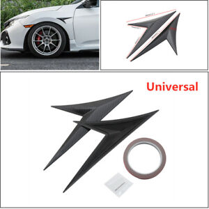 2x Carbon Fiber Sport Style Fake Decorative Hood Intake Scoop Sticker for Car