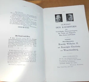  World War I.  American  Pro German Poetry by Wilhelm Benignus. 1916 - Picture 1 of 7