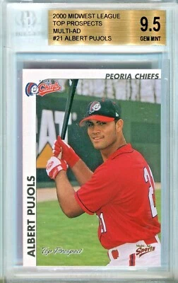 ALBERT PUJOLS 2000 MWL TP Peoria Chiefs 1ª liga menor novato BGS 9,5 GEMA COMO NUEVO Foto 1 de 2