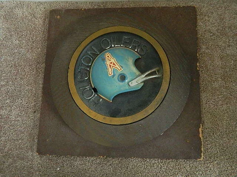 1970's Houston Oilers NFL Football 14" Round Football Helmet Wall Plaque Mounted Cover