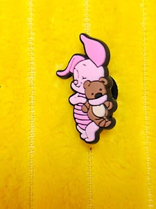 Pigglet with bear Winnie the pooh jumping  shoe croc charm- - Picture 1 of 1