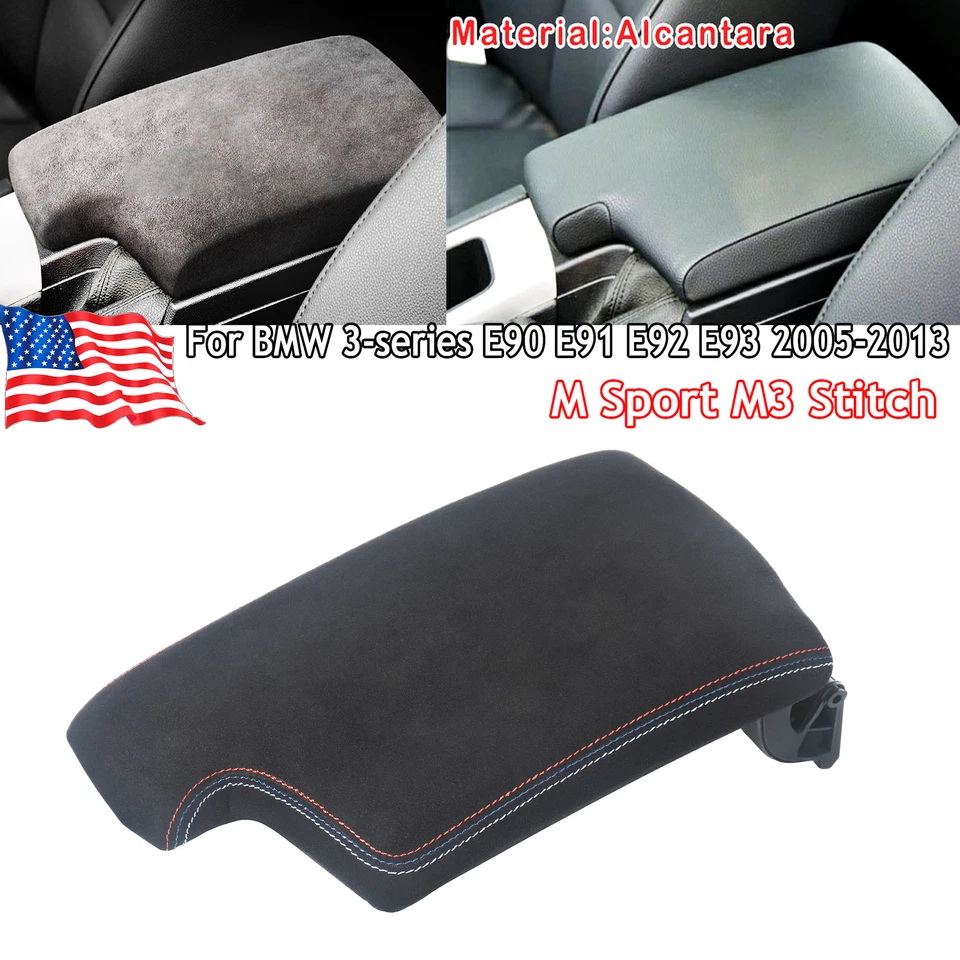 ALCANTARA M3 Stitch Console Armrest Base Lid For BMW E90 E91 E92 E93 2005-2014 - Image 1 of 4