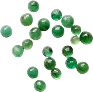 20 Pcs Natural Emerald Small Loose Cabochon 1mm to 4mm round for Jewellery - Picture 1 of 12