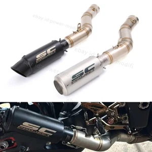 For Yamaha YZF R1 MT10 2009-2014 Black Muffler Mid Exhaust Link Pipe 51mm System - Picture 1 of 12