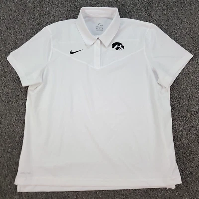 Iowa Hawkeyes Shirt Womens XL White Nike On Field Dri FIT Snap Collar Blouse EUC - Image 1 of 4