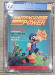 Nintendo Power Magazine Issue #1 *White Page* Graded CGC 7.0! Super Mario Bros. - Picture 1 of 3