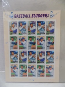 Baseball Sluggers US Postage Stamp Sheet 20 Stamps Mickey Mantle NOS MIP SEALED - Picture 1 of 2