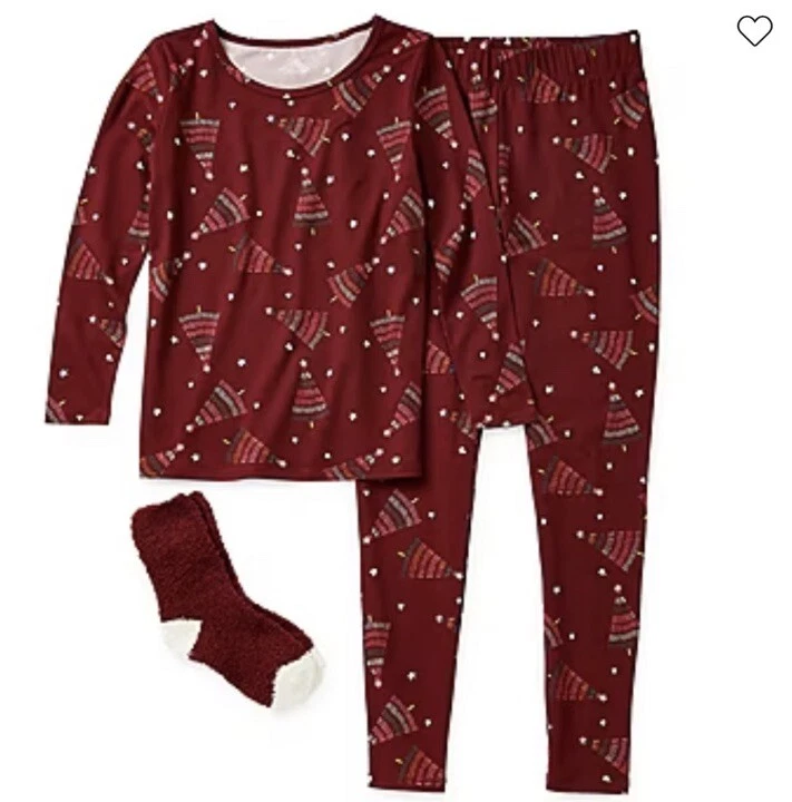 NWT Girl’s 10 There Abouts Christmas Tree Print Pajama Gift Set - Image 1 of 1